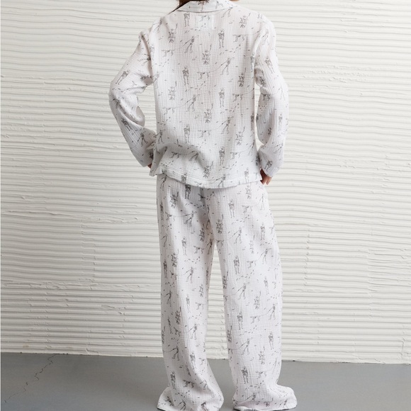 NWOT AE Halloween Gauze Cotton Pajama Set size xs - Picture 3 of 7